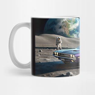 Plum Crazy Dodge Challenger on the Moon Mug